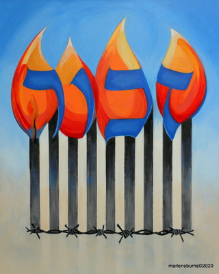 Holocaust Painting By Judaic Artist Marlene Burns